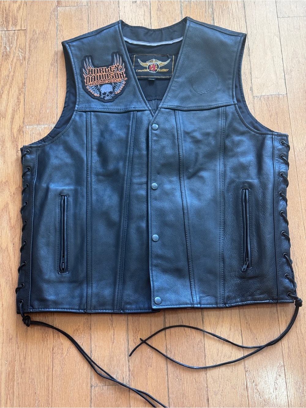 Harley Davidson Lowrider Leather Bikers Vest Sz 2XL Preowned See Measurements!